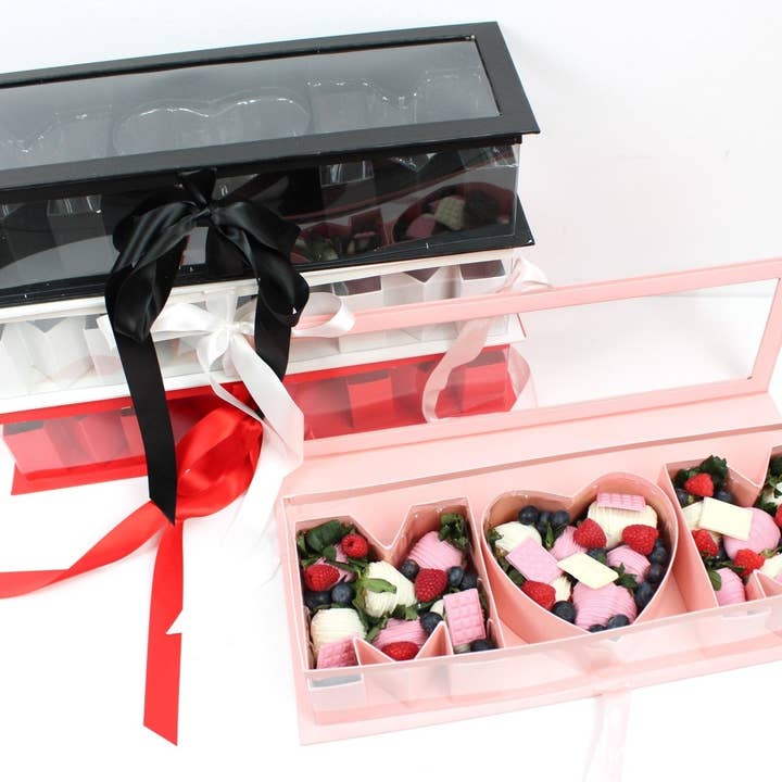 Elegant Design Supply – Caixa de presente por atacado – Caixa de Flores 'MÃE' para o Dia da Mãe com Tampa de PVC Transparente, Forro de Plástico e Fita de Cetim9