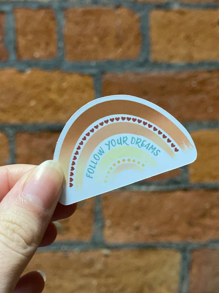 Rainbow sticker | Follow your dreams | Motivation sticker for wholesale by CatNarts
