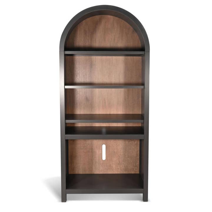 Chill Wooden Black Arch Bookcase for wholesale by LOOMLAN