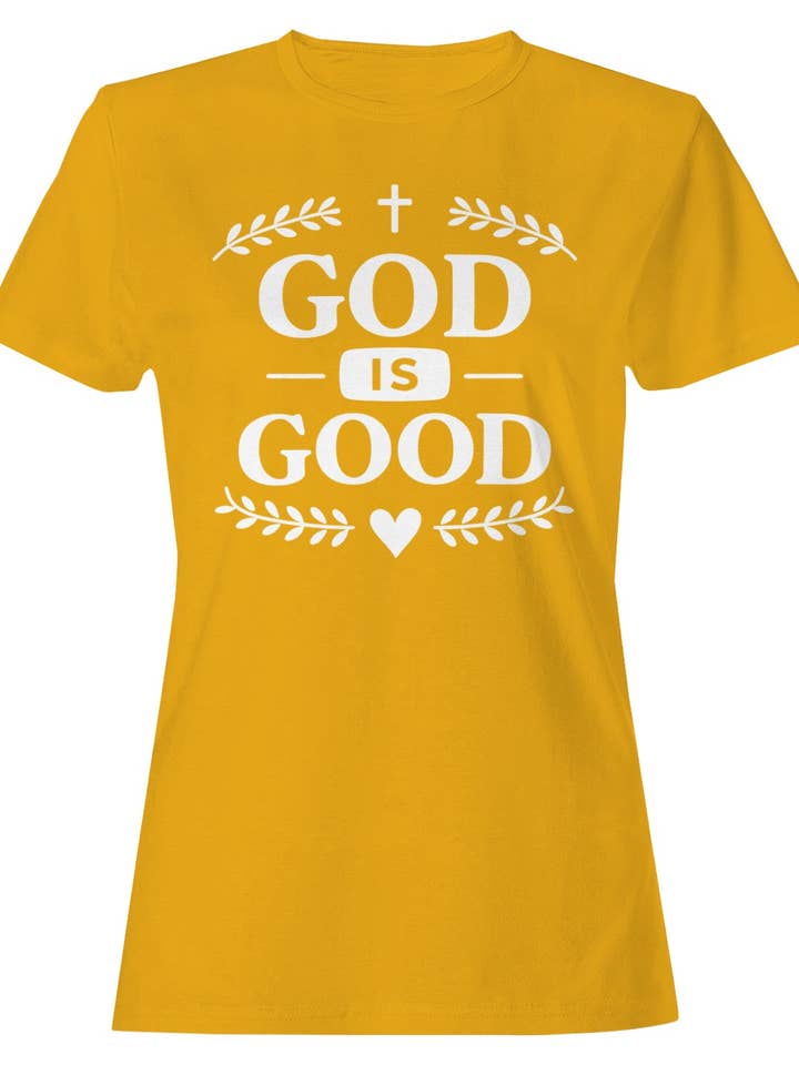 Dame-T-shirt "Gud er god" for engroshandel hos TShirtGuys.com