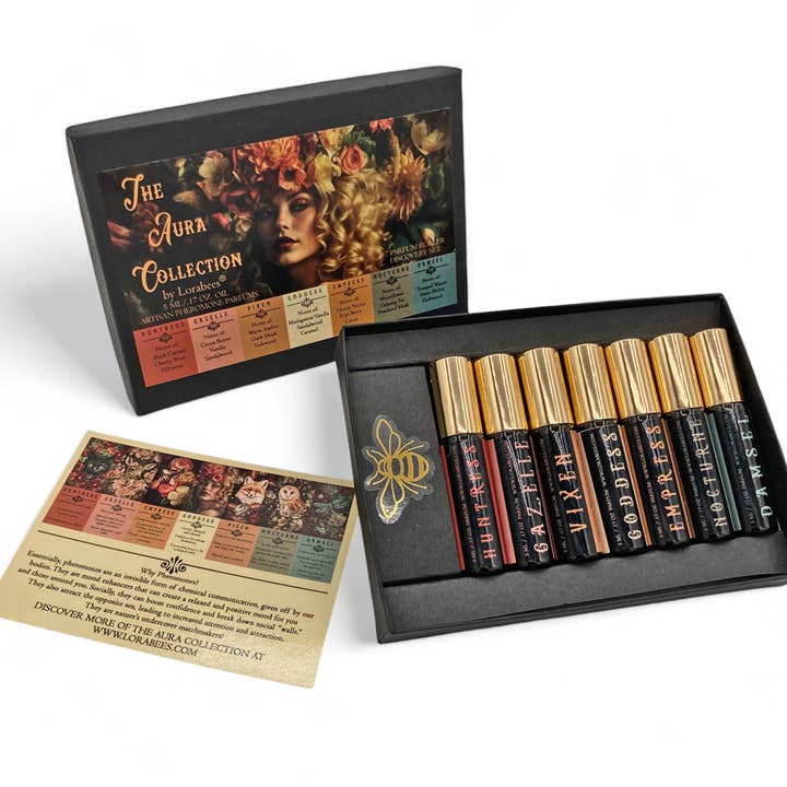 Lorabees - Wholesale Perfume Gift Set - DISCOVERY KIT for "Aura" Pheromone Perfume Oil Rollers