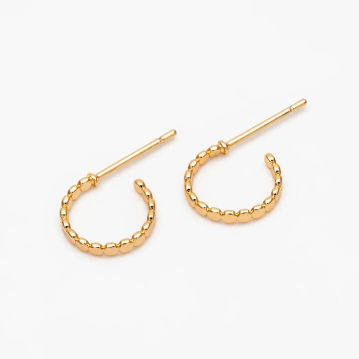Bella Rey jewelry - Wholesale Hoop Earrings - The Ali gold plated dainty hoop studs- hypoallergenic 4