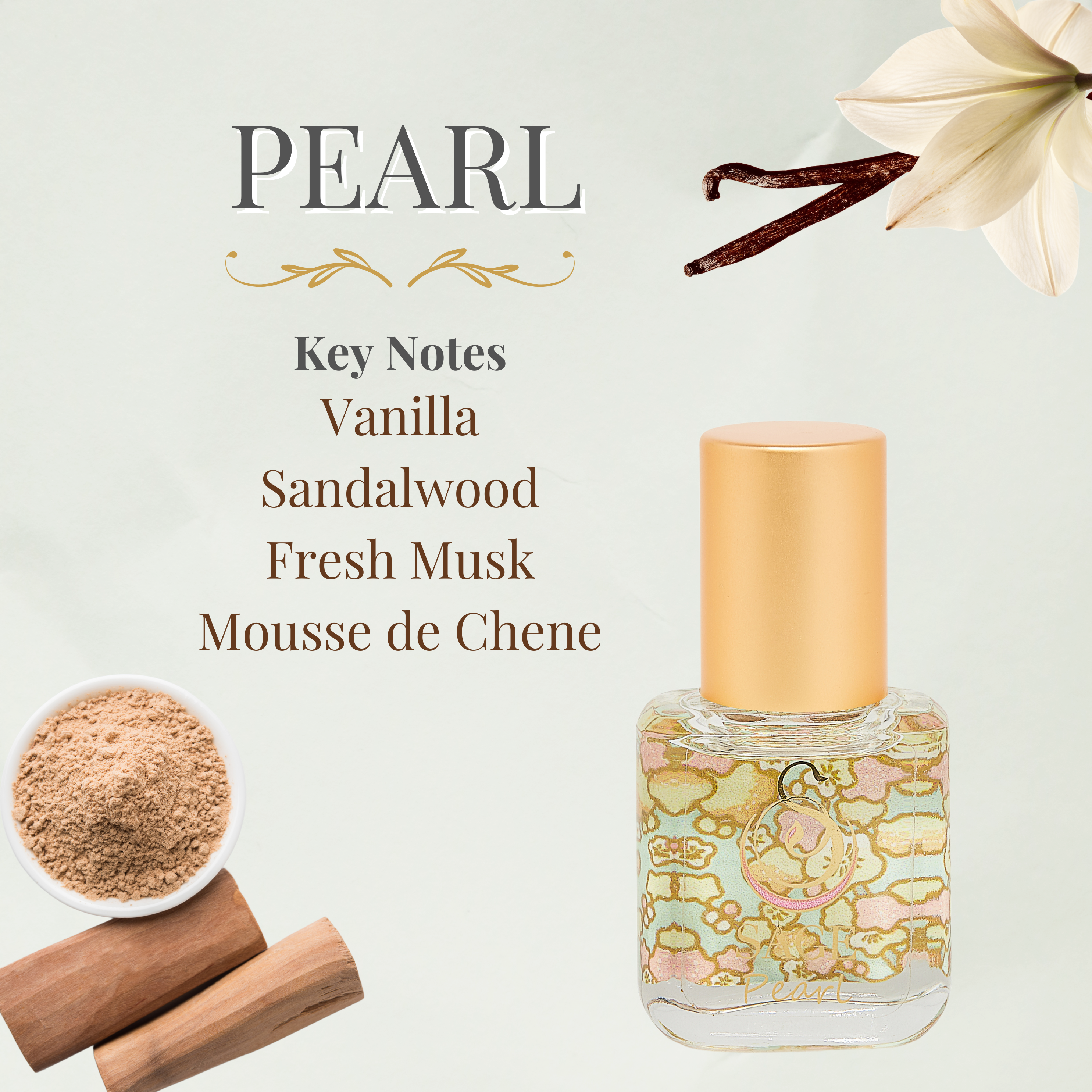 The Sage Lifestyle - A Gemstone Perfumery - Wholesale Roll-On Fragrance - Pearl Organic Perfume Roller - Mini Perfume Oil - Extract - 1/4 oz 1