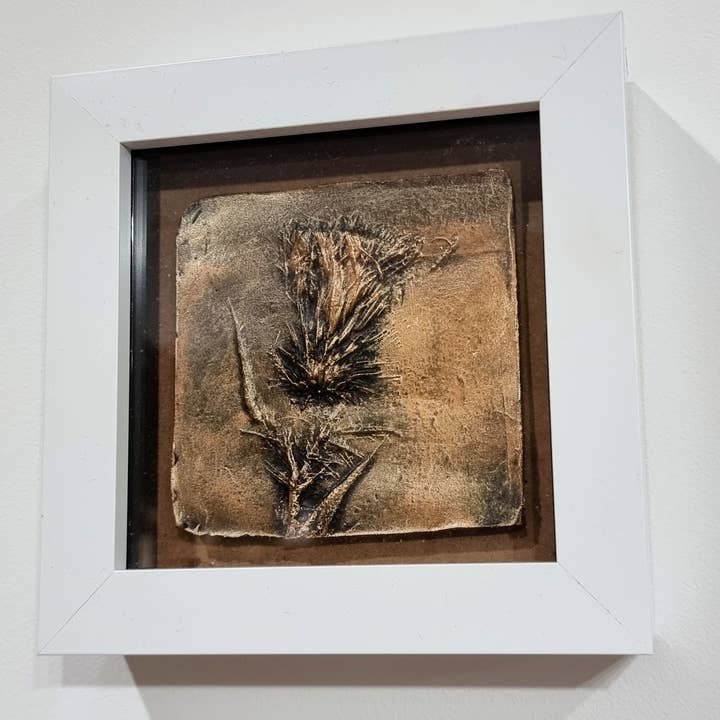 Wildflower Designs - Wholesale Wall Art Set - Metallic Cast Scottish Thistle Small Wall Art Box Frame2