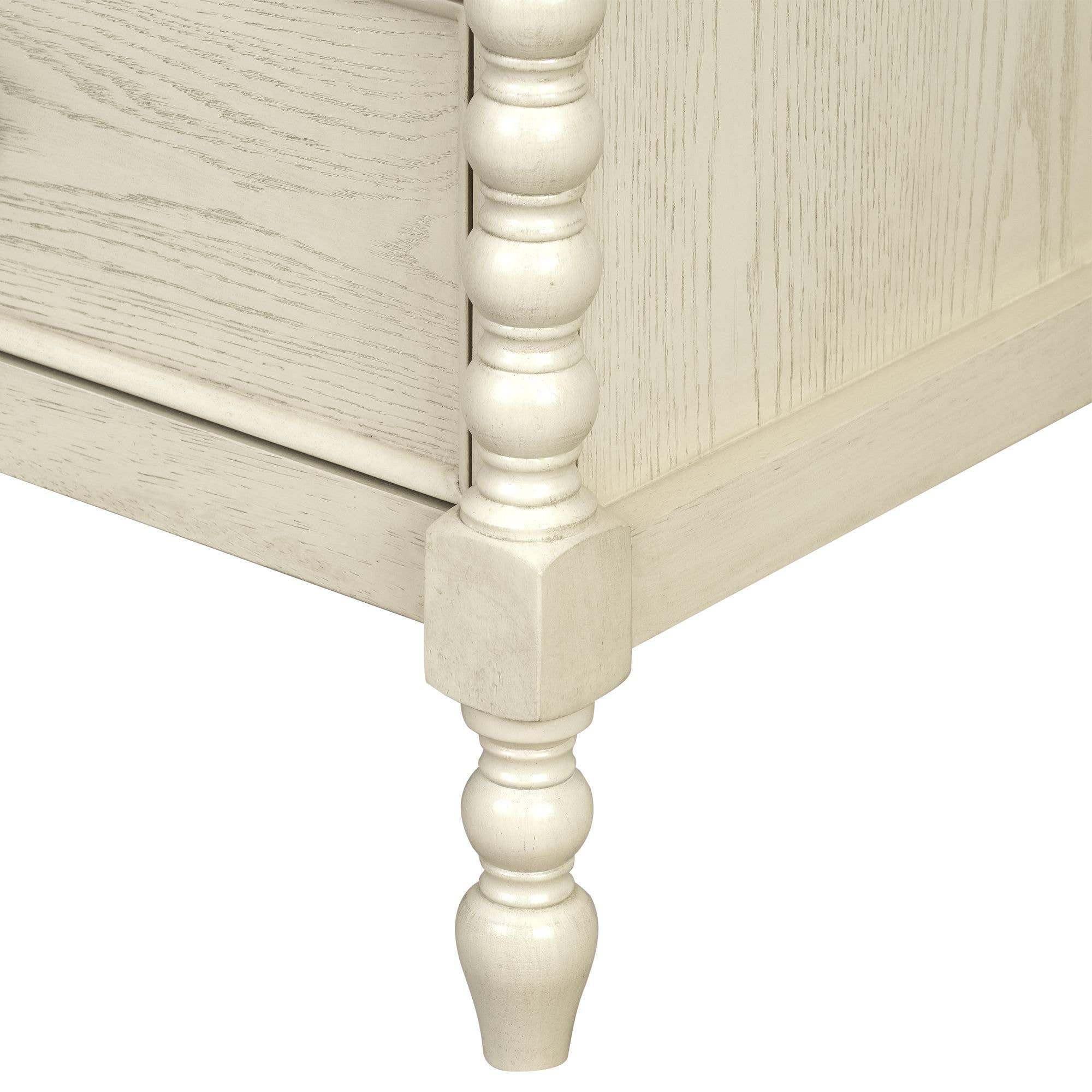 Olliix - Wholesale Cabinet - 46"W 6-Drawer Small Spindle Wood Dresser, Antique Cream *11
