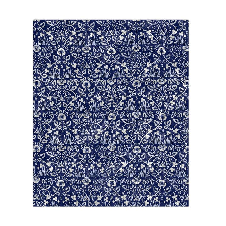 Velvet Blanket inspired by William Morris - Eyebright Collection for wholesale by Willy Morris Home Emporium