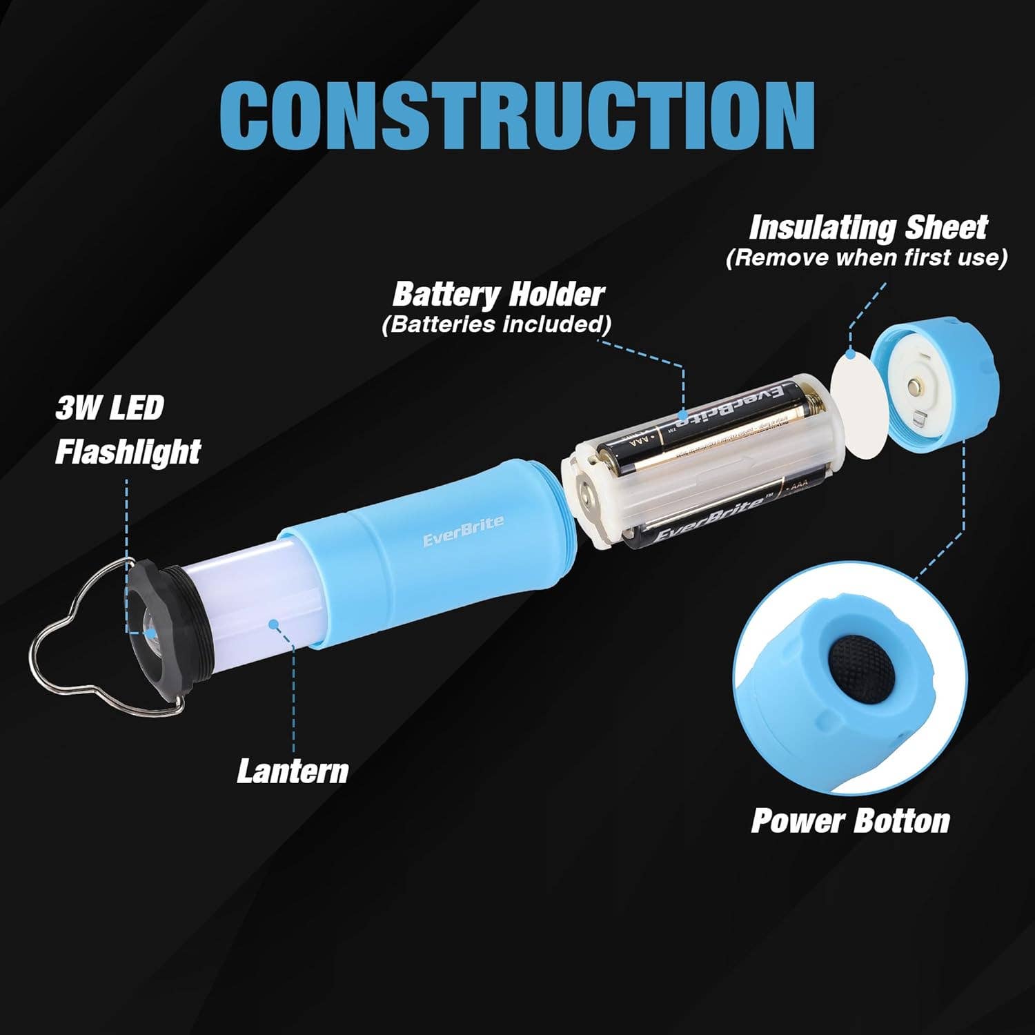 VIGOR - Wholesale Lantern - Portable 2 in 1 LED Telescopic Camping Lantern6