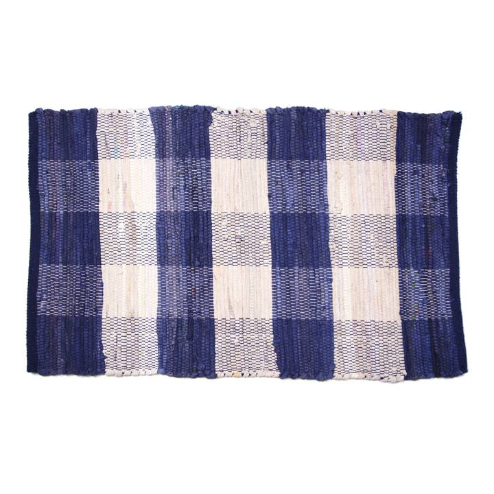 Alfombra Chindi - Blue Check para venta al por mayor de Accent Linen