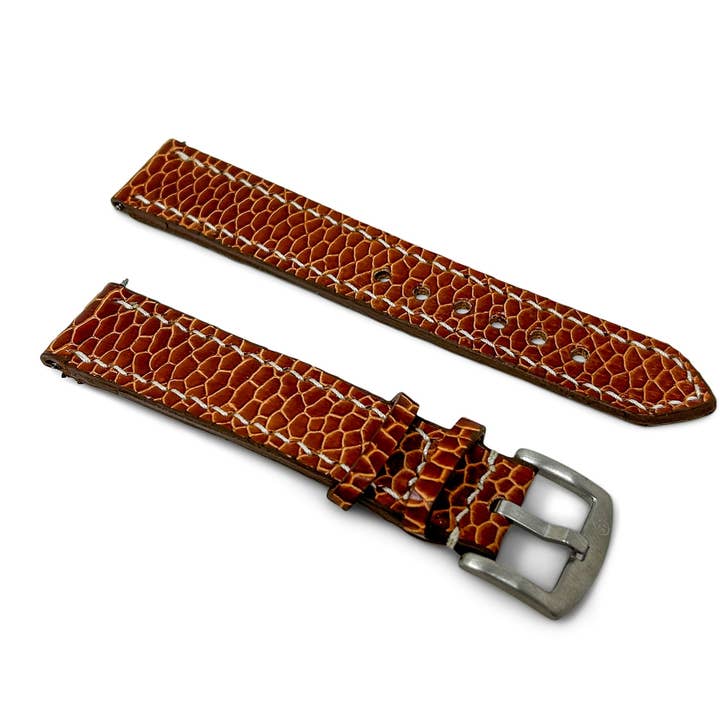 Jack Foster Leather - Wholesale Watch Band/Strap - Unisex - "Calhoun" Premium Watch Strap | Cognac Beaver Tail | USA Made