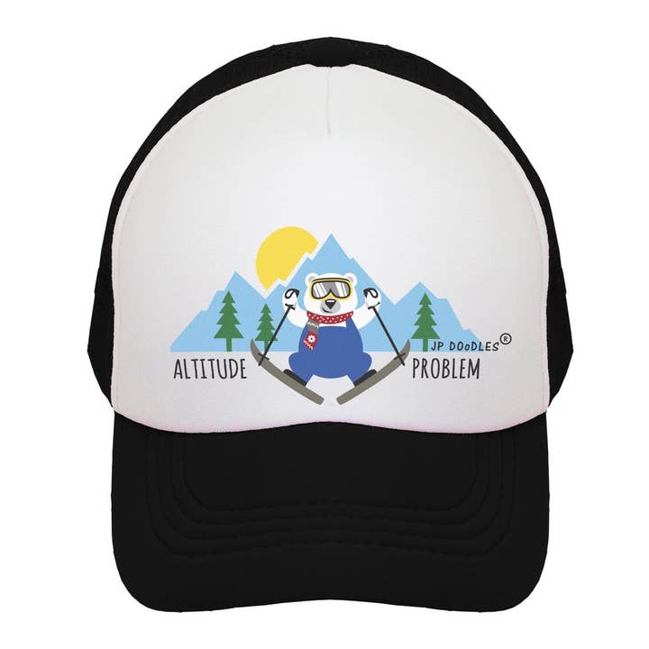 Altitude Problem Ski Kids Trucker Hat for wholesale by JP Doodles