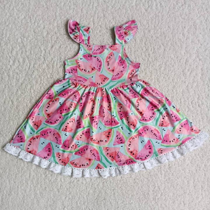 Aier Wholesale - Wholesale Dress - Kids - Pink watermelon dresses