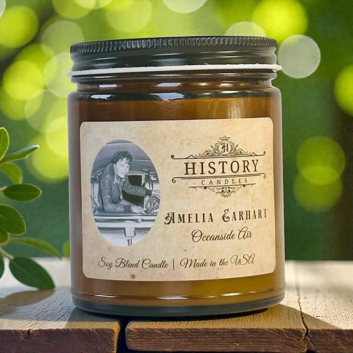 AMELIA EARHART Candle | History Candle | First Woman for wholesale by History Candles