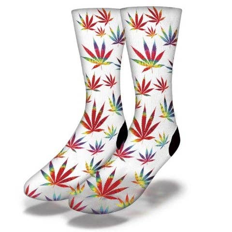 Savvy Sox - Wholesale Socks - Unisex - TIE DYE POT LEAF Funny Weed Socks
