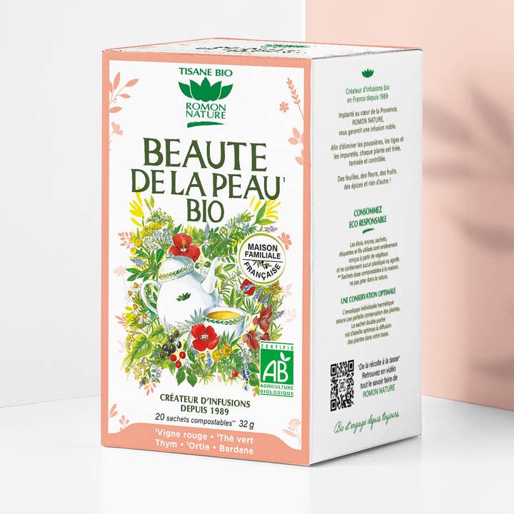 Tisane Beauté de la Peau BIO* pour la vente par PROVENCE D'ANTAN