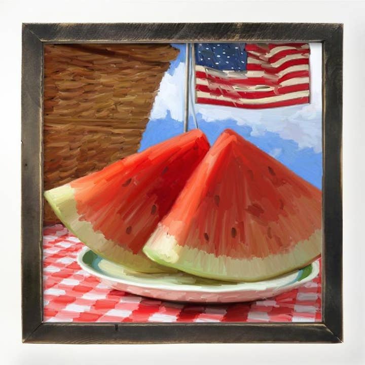 ginger blue - Wholesale Art Print - Patriotic Watermelons