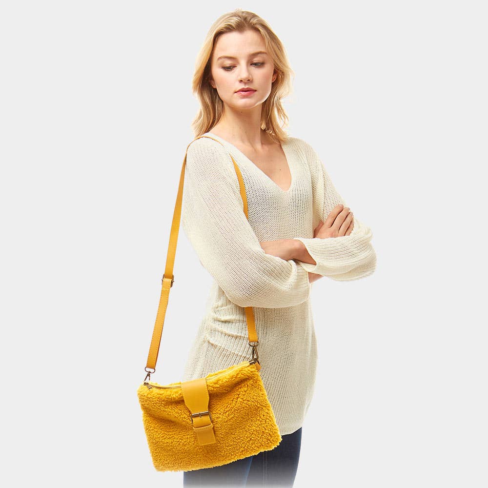 Sensibling Corp. - Wholesale Crossbody Bag - Women's - Sherpa Fleece Belt Crossbody Bag 2