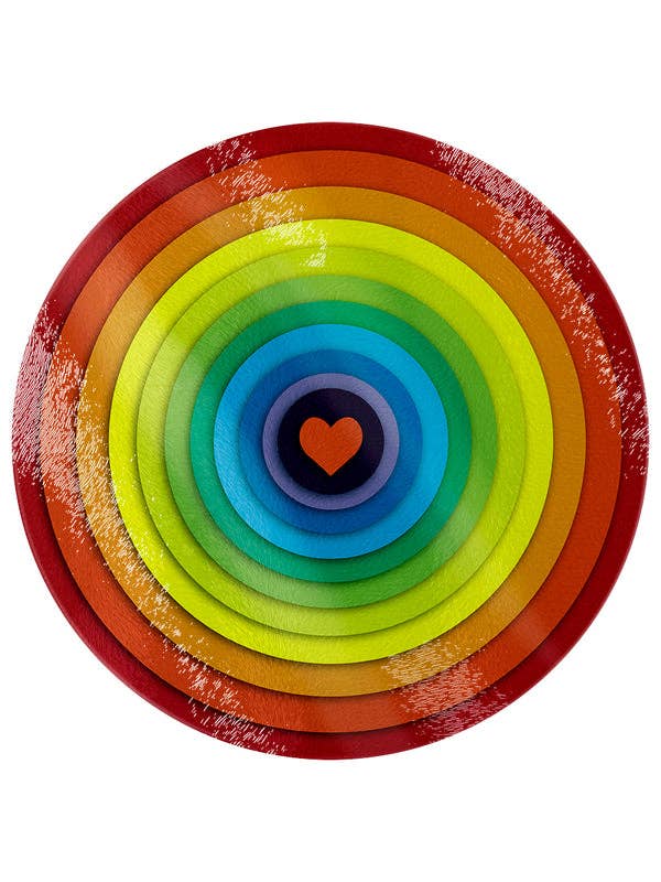 Rainbow Heart cirkulært glasskærebræt for engroshandel hos Grindstore