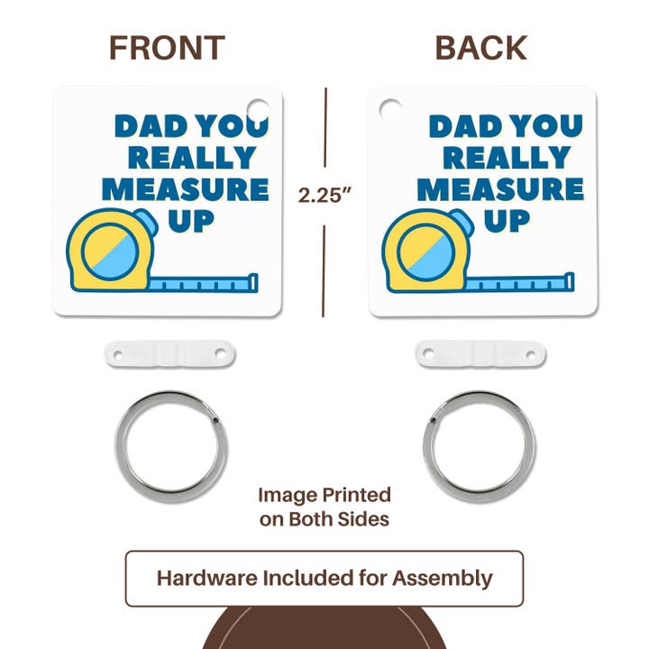 3dRose - Wholesale Keychain - Unisex - 3dRose, Image of a Tape measure with Text of Dad you Really Measure up, Key Chain4