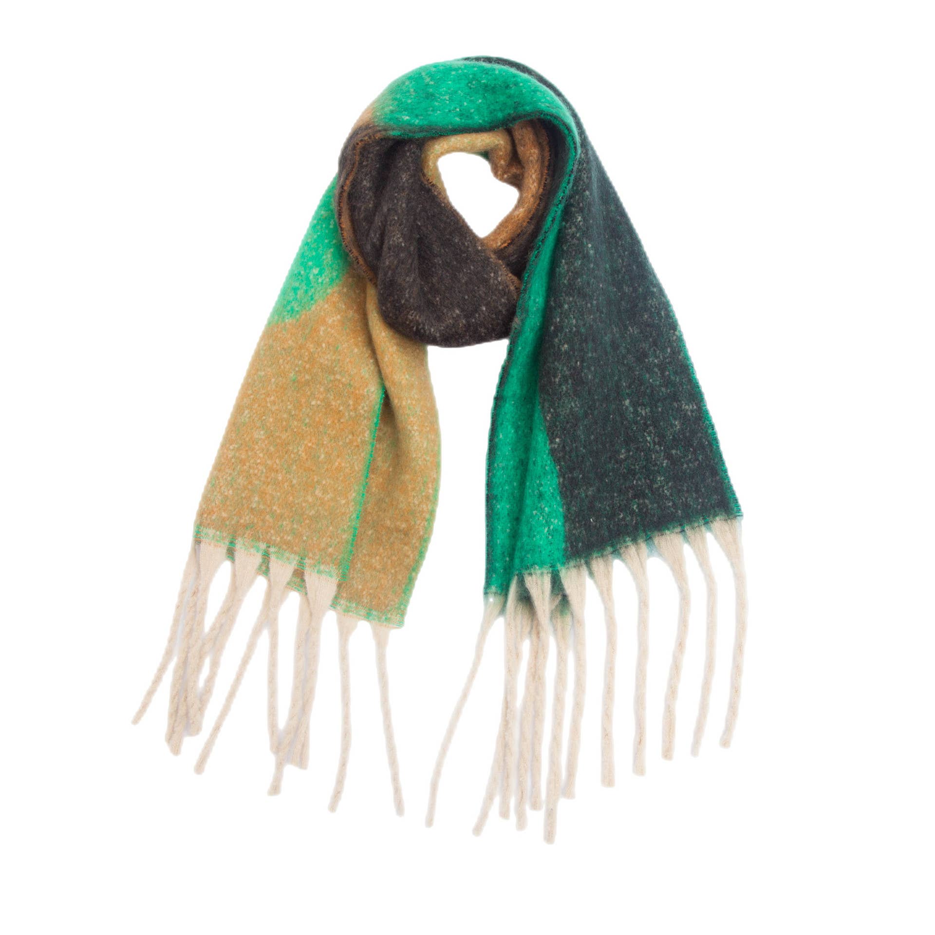 Adorro - Wholesale Scarf - Women's - Soft Chunky Abstract Fleece Scarf With Tassel (8 colors)2