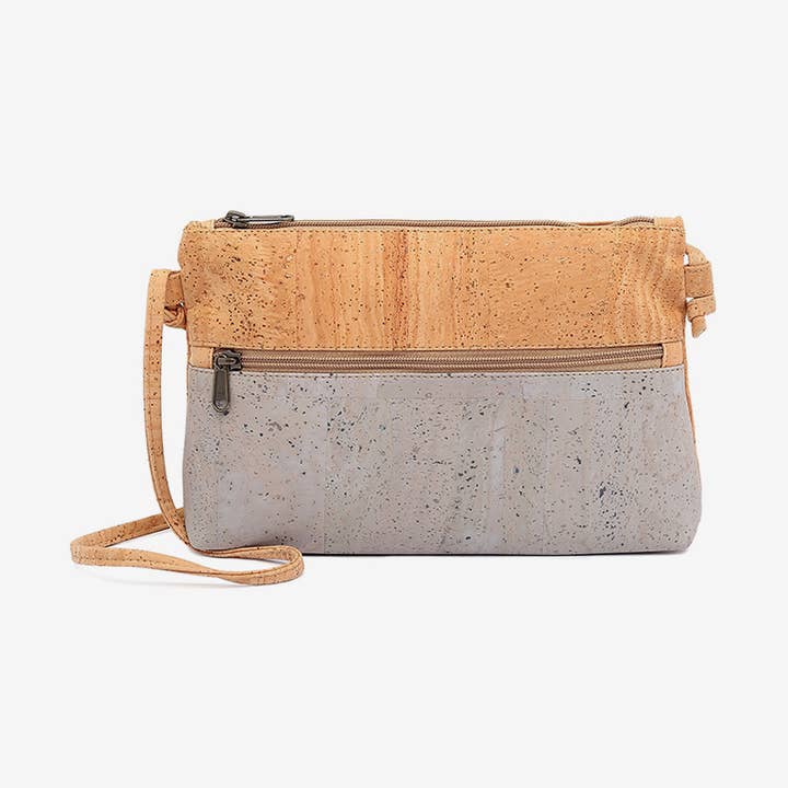 Crossbody-Tasche in Grau und Natur-Kork für den Großhandel von Artelusa