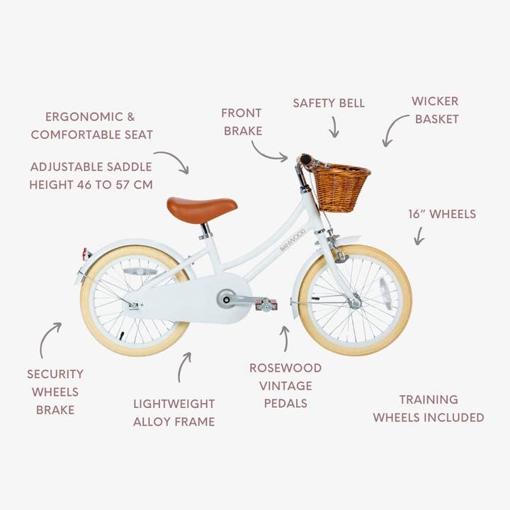 Banwood SL Europe - Wholesale Bike/Scooter - Kids - BANWOOD 16" CLASSIC BICYCLE VINTAGE - WHITE2