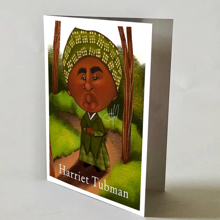 Harriet Tubman Illustration Greeting Card for wholesale by Dafri Studios