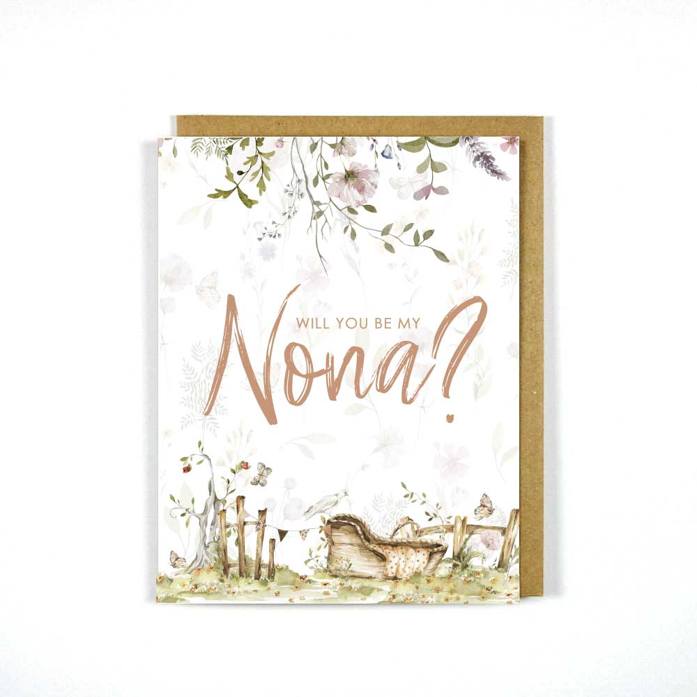 The Artisan Gift Co. - Wholesale Baby Card - Greek Greeting Card Will You Be My Nona?