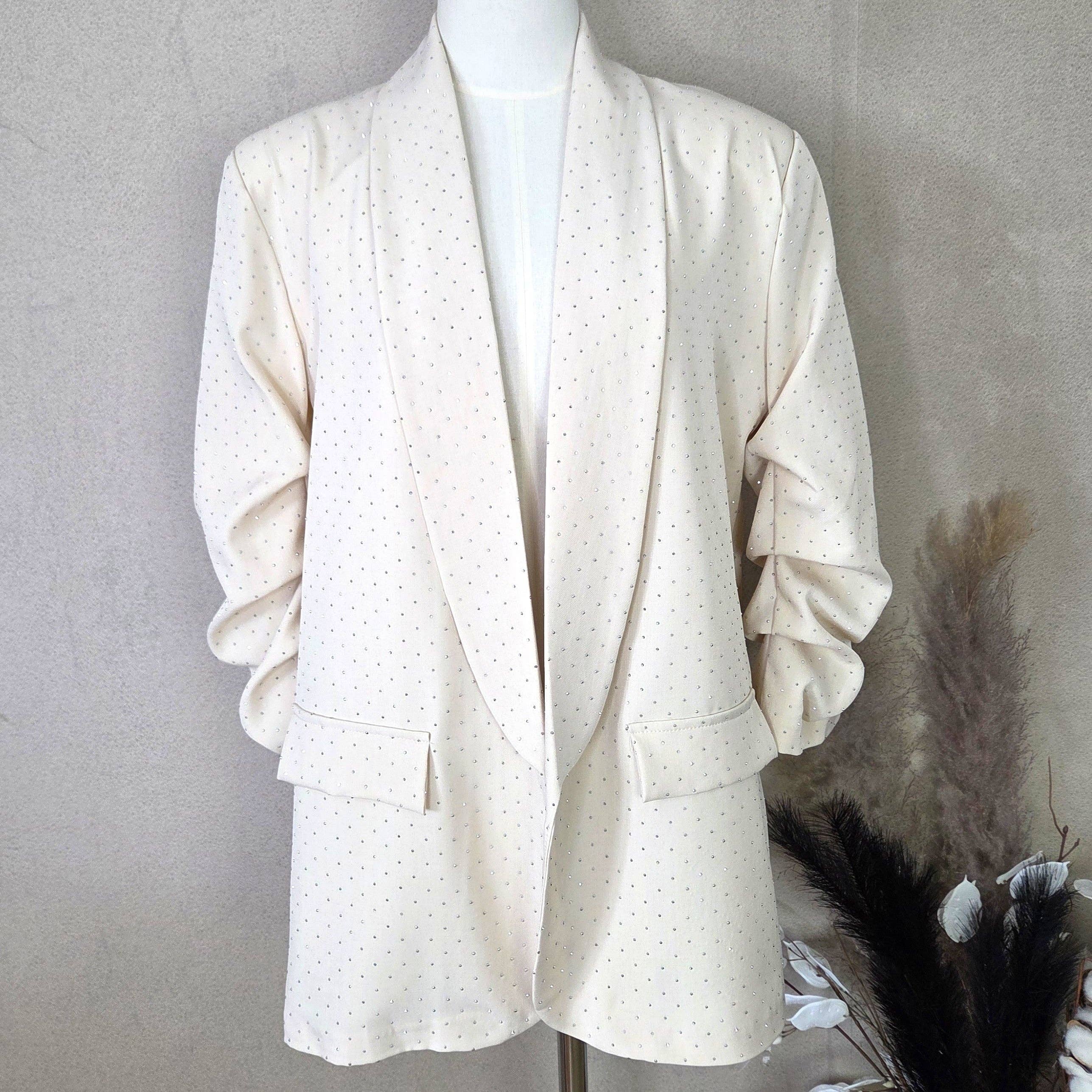 Tempest Designs - Vendita all'ingrosso Blazer - Donna - Blazer in tessuto di cristallo con maniche arricciate (M)0