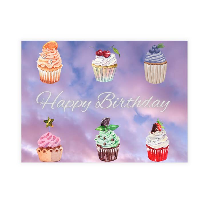 Happy Birthday Cupcakes Postcard for wholesale by Postcard Circus