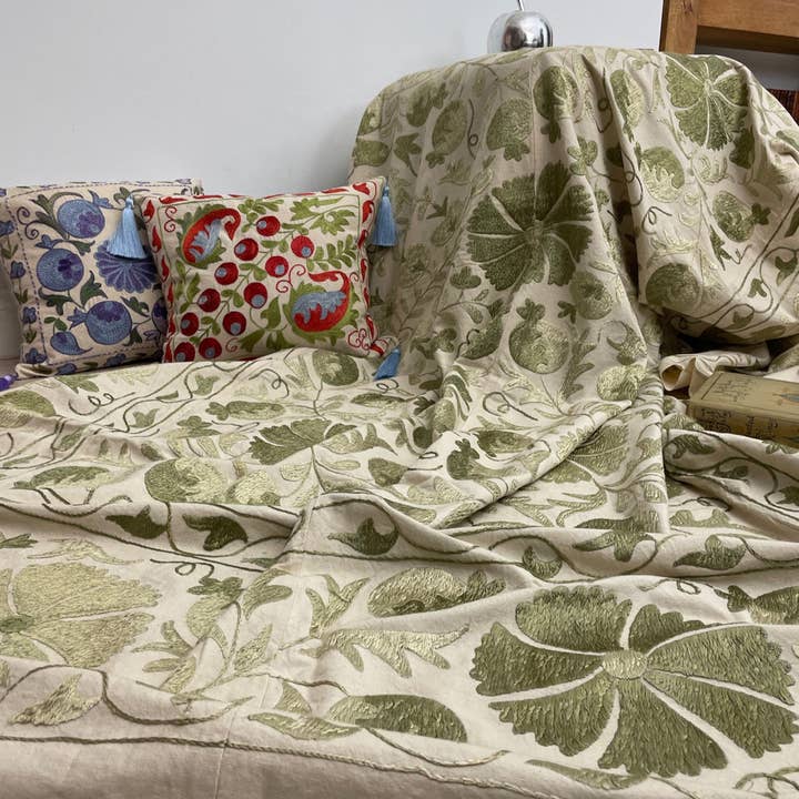 Uzbeki Suzani Hand Embroidered Textile SUZ1205003 for wholesale by Wildash London