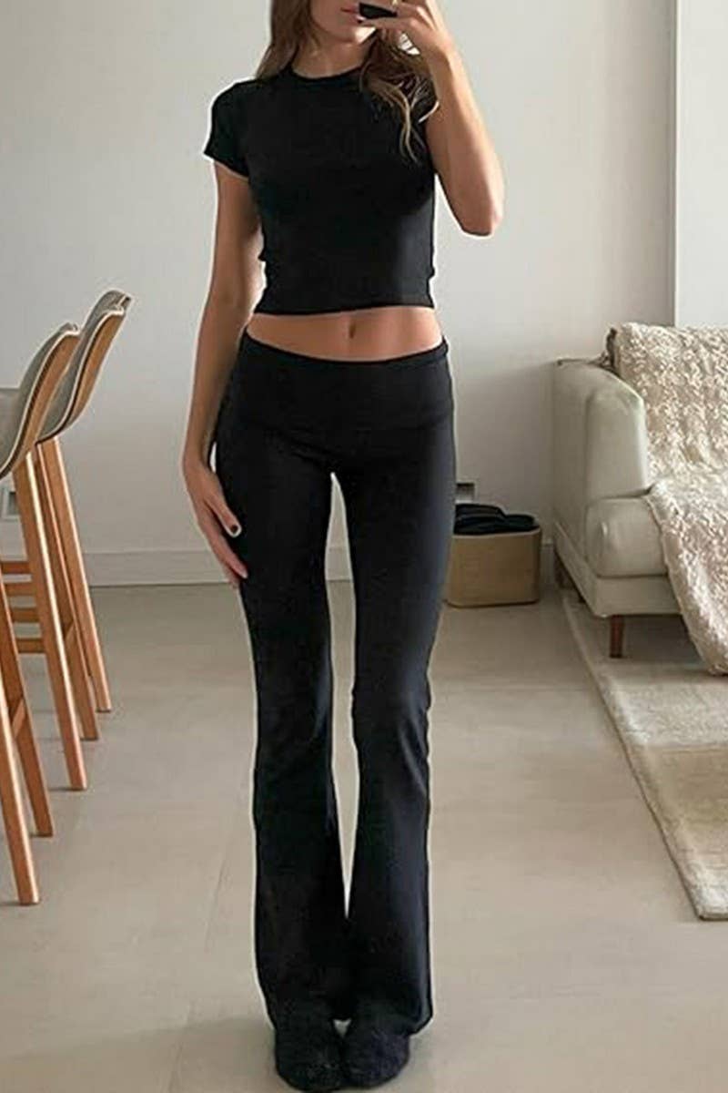 NINEXIS - Wholesale Top & Pant Set (NOT Loungewear) - Women's - CWSTB0449_Round Neck Short Sleeve and Pants set28