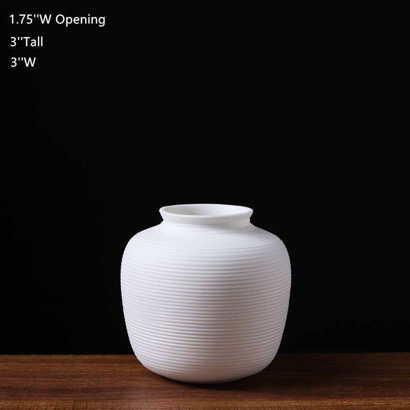 Sweet Home Deco – Großhandel Vasen – Keramische Blütenvasen, schlichte Blumenvase in Weiß/Schwarz 3