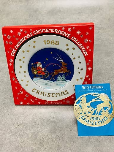 M1988 Set Porc. Comm. Piatto - Babbo Natale per la vendita all'ingrosso da parte di Biedermann & Sons