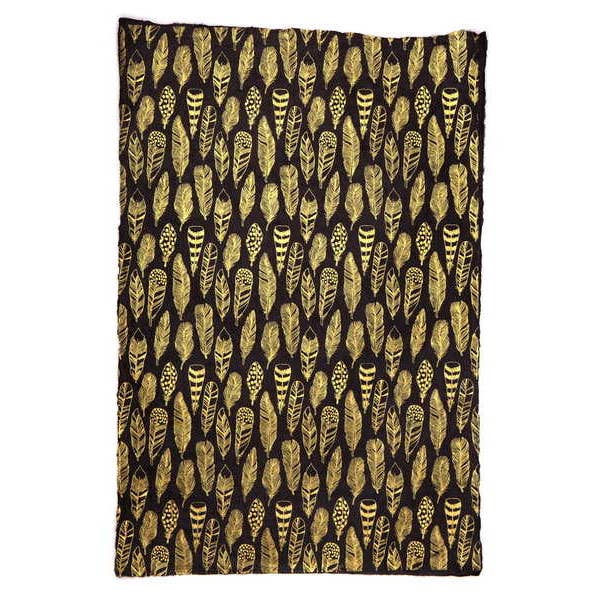 Wrap-Feathers Gold On Black for wholesale by Vevoke