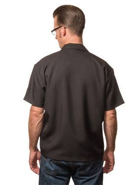 Steady Clothing - Wholesale Button Down Shirt - Men's - Poplin Double Panel Bowling Shirt in Black/Red
