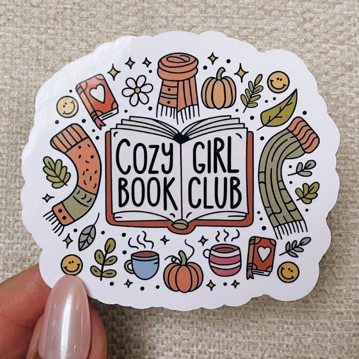 Cozy Girl Book Club Sticker for wholesale by Kaela Milan Design Co