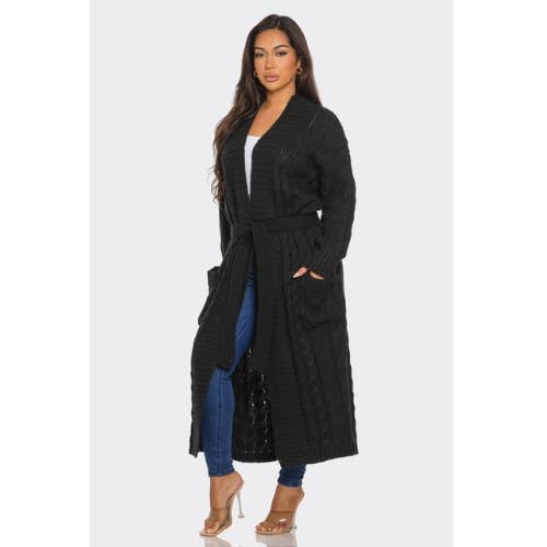 LOVE SENSE – wholesale Cardigan – Women’s – CABLE KNIT LONG CARDIGAN8