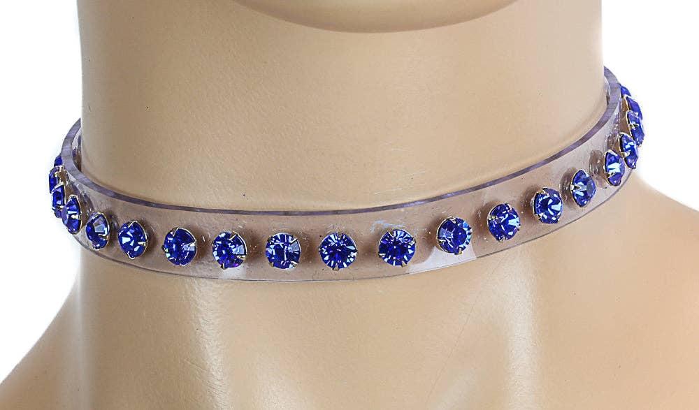 Funk Plus - Wholesale Choker/Collar - CK247CLR RHINESTONE CLEAR  CHOKER6