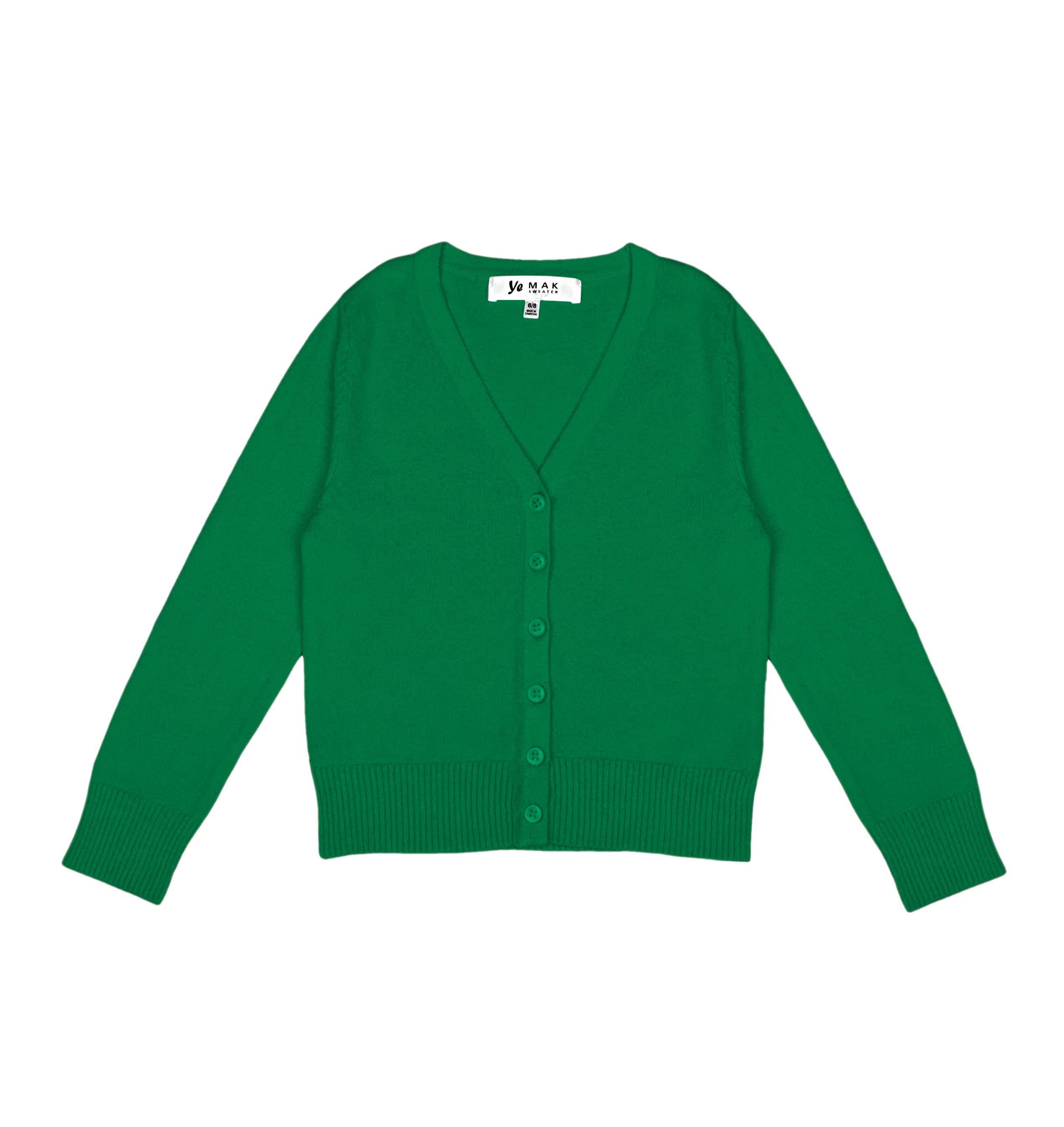 Mak - Wholesale Cardigan - Kids - Girl's Long Sleeve V neck Sweater Cardigan MK5178KID14