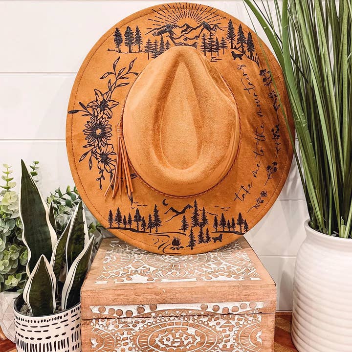 Willie & Dolly Designs - Wholesale Cowboy Hat - Women's - Engraved Floral Mountain Hat
