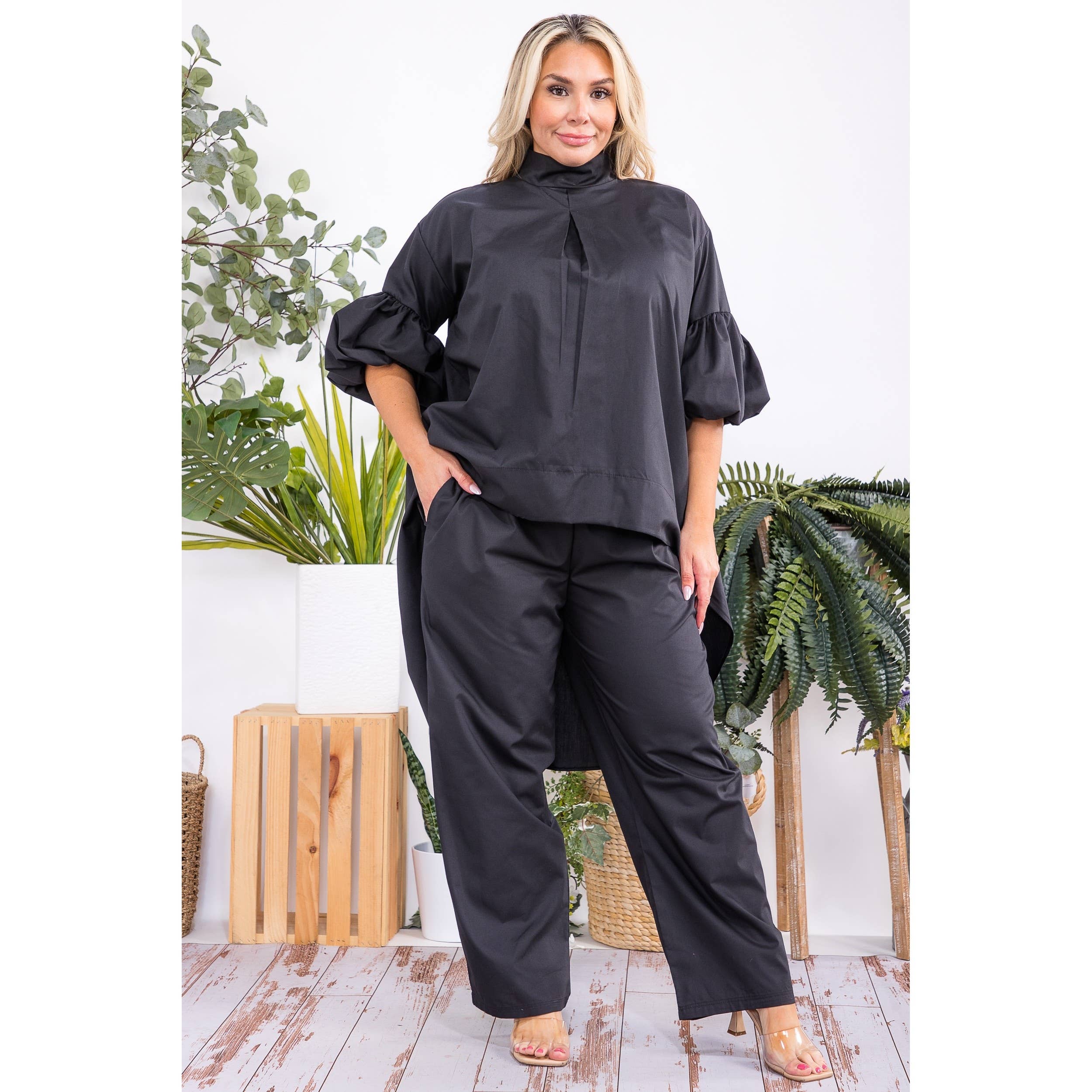 omgstyles - Wholesale Top & Pant Set (NOT Loungewear) - Women's - Plus Size Hi Lo Two Piece Set8
