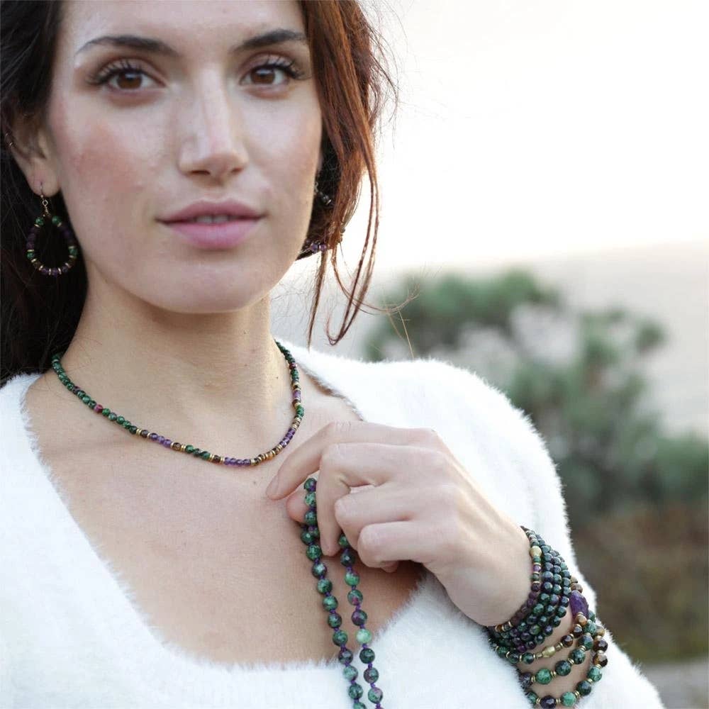 REMOVED BRAND - Wholesale Beaded/Pearl Necklace - Ruby in Zoisite and Amethyst Delicate Necklace2