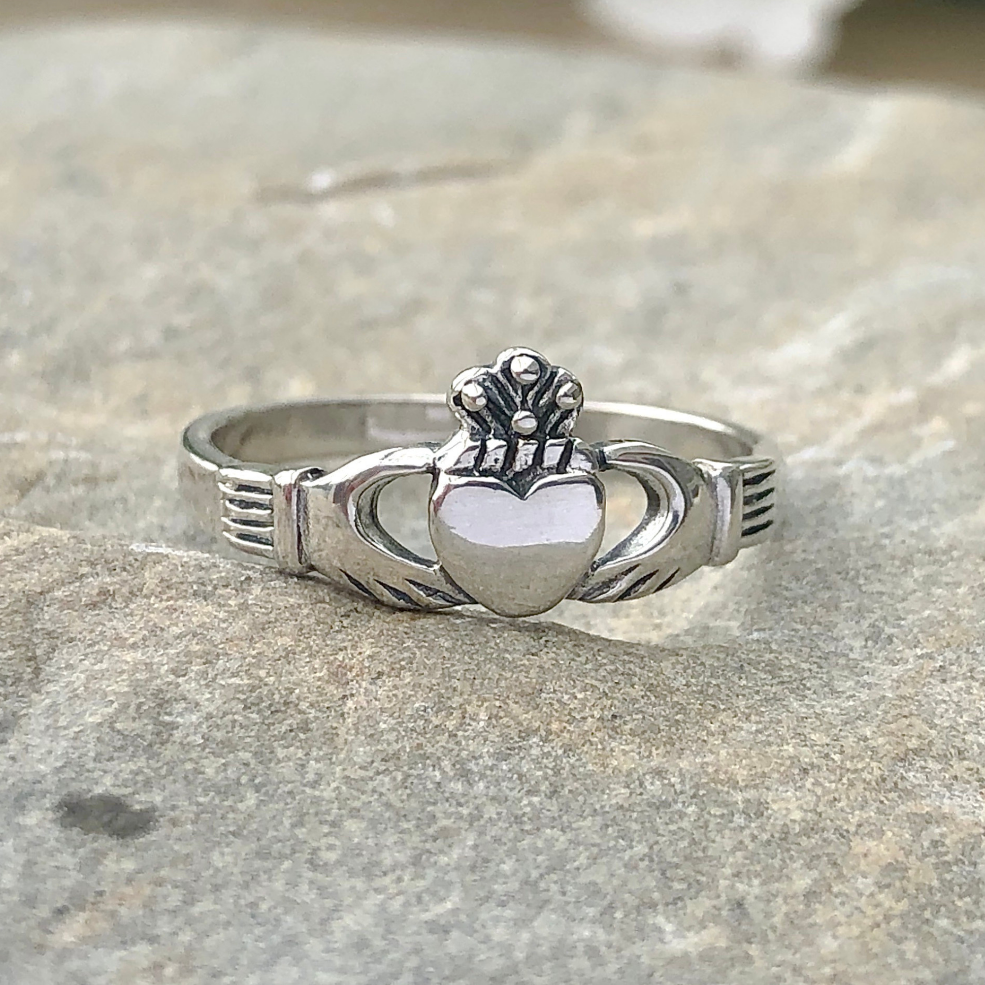Moonrise Jewelry - Wholesale Band/Stacked Ring - R-26 Large Claddagh Ring4