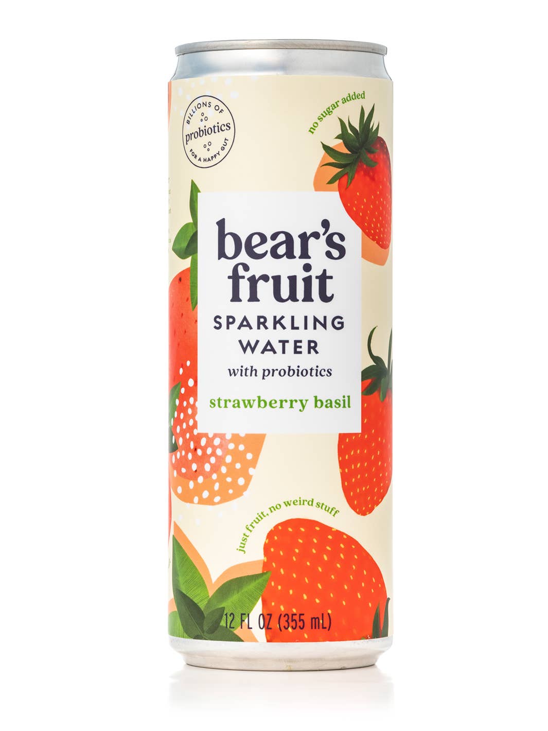 Bear's Fruit - Wholesale Sparkling Water - Strawberry Basil Probiotic Sparkling Water