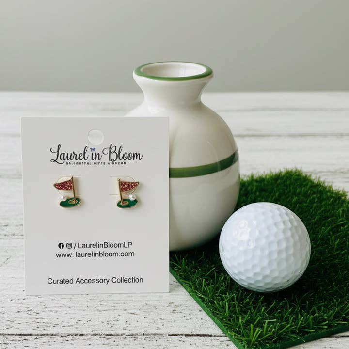 Ace! Hole in One Golf Earrings for wholesale by Laurel in Bloom