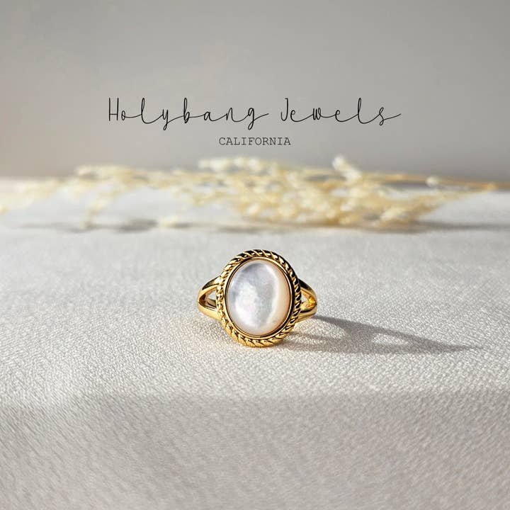 VINTAGE PERLEMOR RING - R-F2776 for engroshandel hos HolyBang Jewels