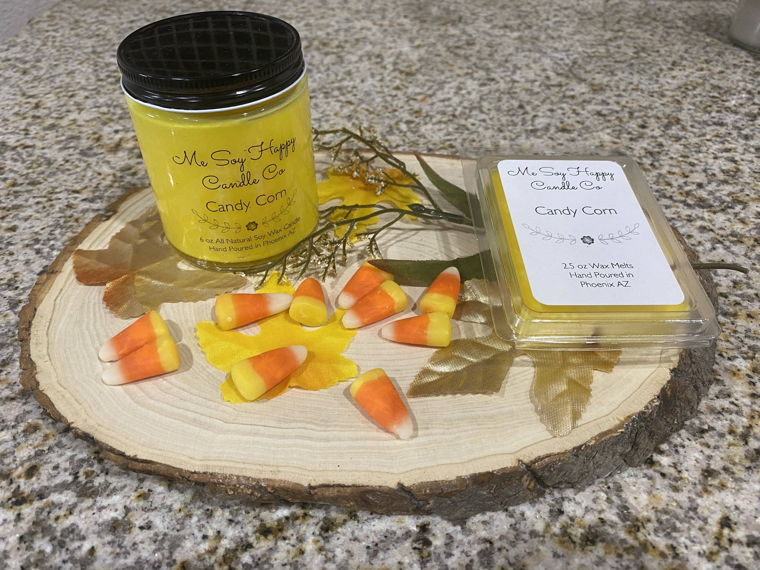 Me Soy Happy Candle Co & More - Wholesale Pot/gevulde kaars - Candy Corn Candle, sojawas - handgemaakt in Phoenix, AZ1