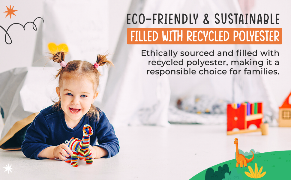 Best Years Ltd – wholesale Handheld rattle – Baby – Knitted Diplodocus Dinosaur Baby Rattle in Rainbow Stripes8