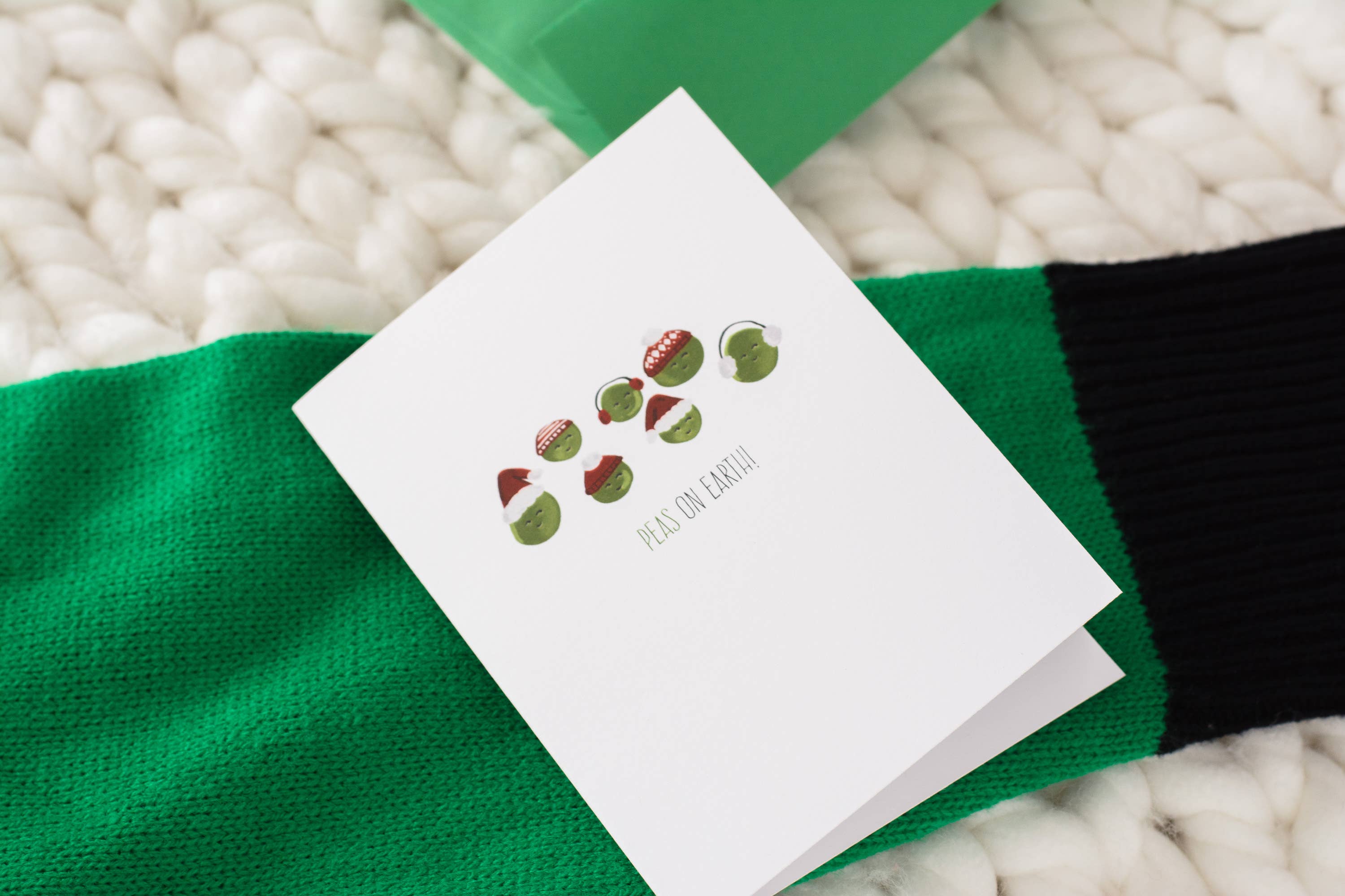 Jaybee Design - Wholesale Christmas Card - Peas On Earth - Greeting Card1