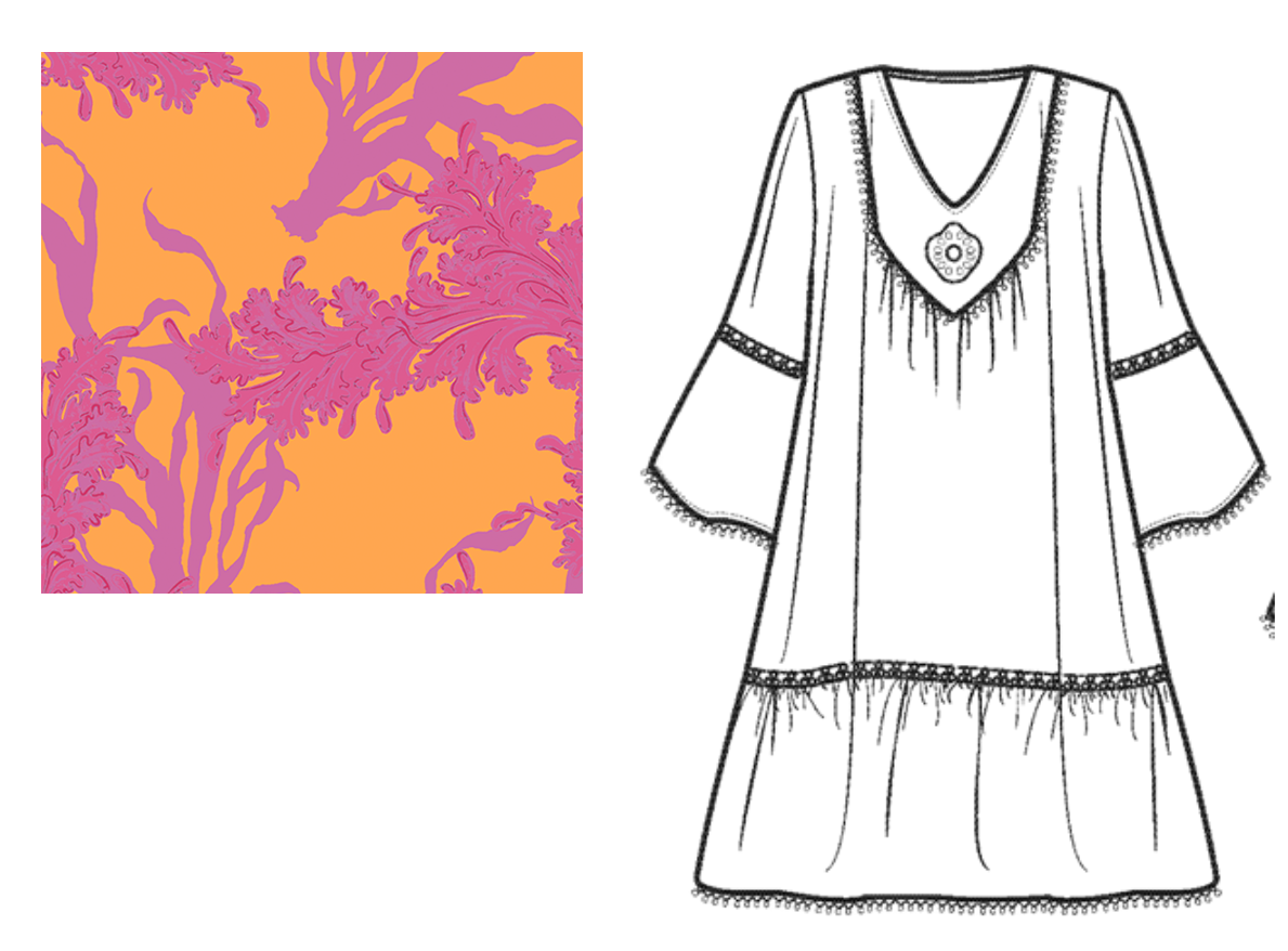 ModaPosa - Wholesale Dress - Women's - Ilaria Dress Big Coral Orange Fuchsia Spring Summer0